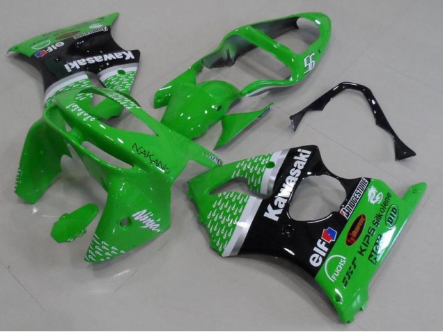 1998-1999 Green Black Kawasaki Ninja ZX6R Motorcycle Fairings 1998-1999 Green Black Kawasaki Ninja ZX6R Motorcycle Fairings
