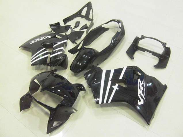 1998-2001 Black White Stripe Honda VFR800 Motorcycle Fairings 1998-2001 Black White Stripe Honda VFR800 Motorcycle Fairings