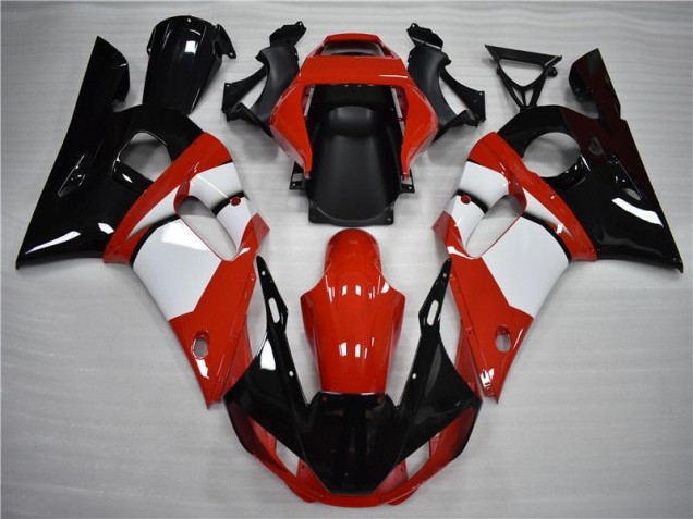 1998-2002 Black White Yamaha YZF R6 Motorcycle Fairings