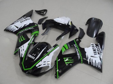 2000-2001 Black White Green Monster Yamaha YZF R1 Motorcycle Fairings
