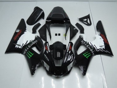 2000-2001 Black White Monster Yamaha YZF R1 Motorcycle Fairings