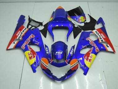 2000-2002 Blue Red Bull Suzuki GSXR 1000 Motorcycle Fairings