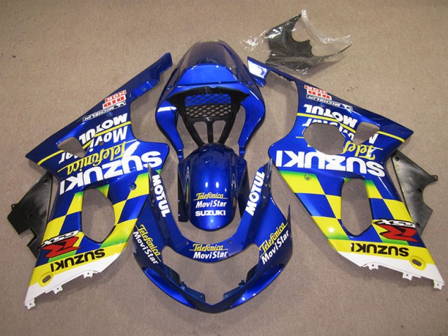 2000-2002 Blue Yellow Telefumica Movistar Suzuki GSXR1000 Motorcycle Fairings 2000-2002 Blue Yellow Telefumica Movistar Suzuki GSXR1000 Motorcycle Fairings
