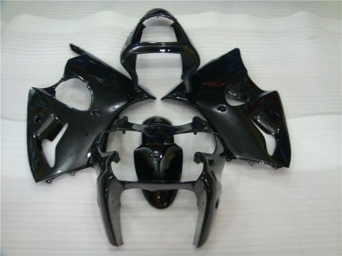 2000-2002 Glossy Black Kawasaki Ninja ZX6R Motorcycle Fairings
