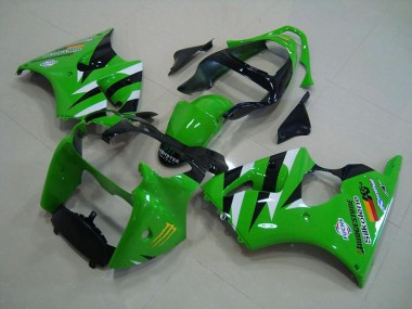 2000-2002 Green Black Kawasaki Ninja ZX6R Motorcycle Fairings