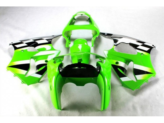 2000-2002 Green Black White Kawasaki Ninja ZX6R Motorcycle Fairings 2000-2002 Green Black White Kawasaki Ninja ZX6R Motorcycle Fairings
