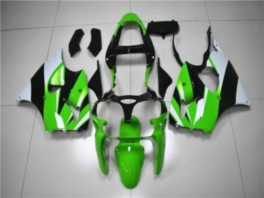 2000-2002 Green White Black Kawasaki Ninja ZX6R Motorcycle Fairings