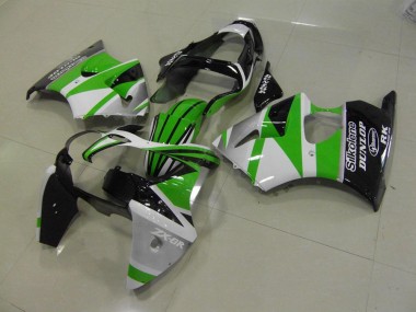 2000-2002 Green White Stripe Kawasaki Ninja ZX6R Motorcycle Fairings