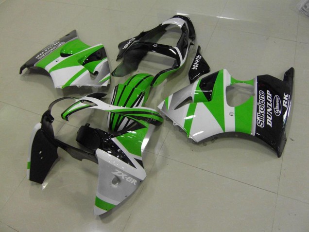 2000-2002 Green White Stripe Kawasaki Ninja ZX6R Motorcycle Fairings 2000-2002 Green White Stripe Kawasaki Ninja ZX6R Motorcycle Fairings