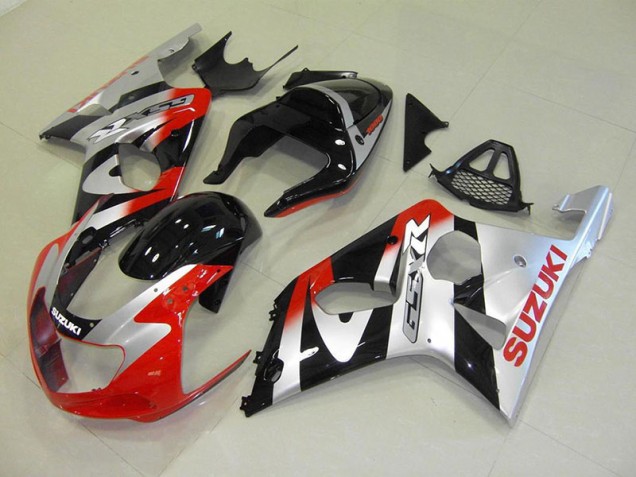 2000-2002 Red Silver Suzuki GSXR 1000 Motorcycle Fairings 2000-2002 Red Silver Suzuki GSXR 1000 Motorcycle Fairings