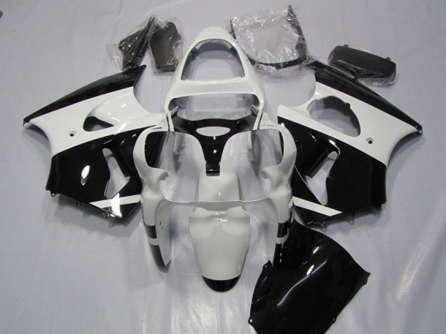 2000-2002 White Black Kawasaki Ninja ZX6R Motorcycle Fairings 2000-2002 White Black Kawasaki Ninja ZX6R Motorcycle Fairings