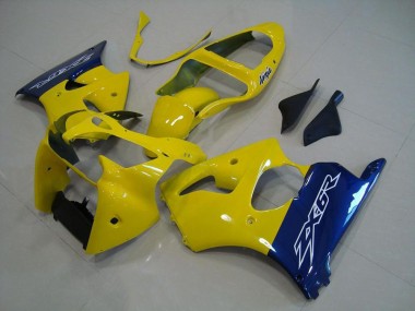 2000-2002 Yellow Blue Kawasaki Ninja ZX6R Motorcycle Fairings