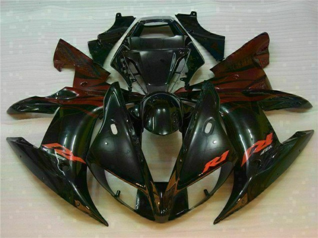 2002-2003 Black Yamaha YZF R1 Injection Motorcycle Fairings 2002-2003 Black Yamaha YZF R1 Injection Motorcycle Fairings