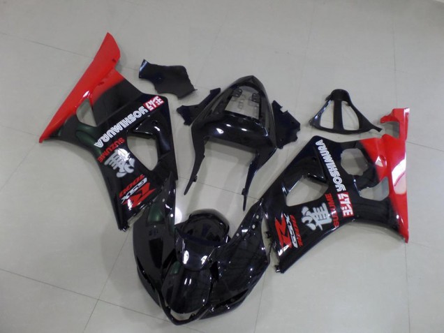 2003-2004 Black and Red Suzuki GSXR 1000 Motorcycle Fairings