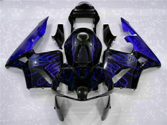 2003-2004 Black with Blue Flame Honda CBR600RR Motorcycle Fairings 2003-2004 Black with Blue Flame Honda CBR600RR Motorcycle Fairings