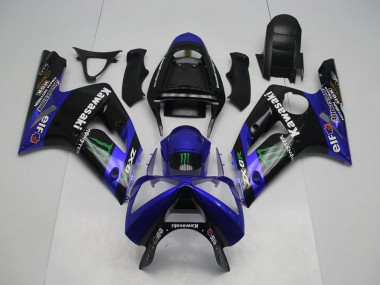 2003-2004 Blue Monster Kawasaki Ninja ZX6R Motorcycle Fairings