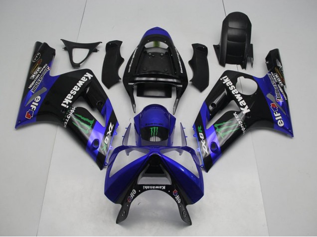 2003-2004 Blue Monster Kawasaki Ninja ZX6R Motorcycle Fairings 2003-2004 Blue Monster Kawasaki Ninja ZX6R Motorcycle Fairings
