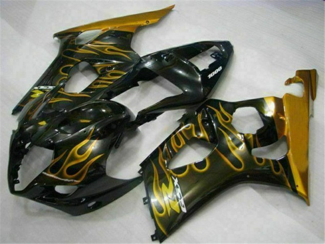 2003-2004 Gold Black Suzuki GSXR 1000 Motorcycle Fairings 2003-2004 Gold Black Suzuki GSXR 1000 Motorcycle Fairings