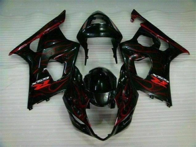 2003-2004 Red Flame Suzuki GSXR 1000 Motorcycle Fairings