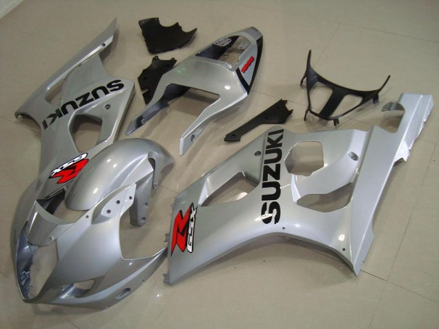 2003-2004 Silver Suzuki GSXR 1000 Motorcycle Fairings 2003-2004 Silver Suzuki GSXR 1000 Motorcycle Fairings