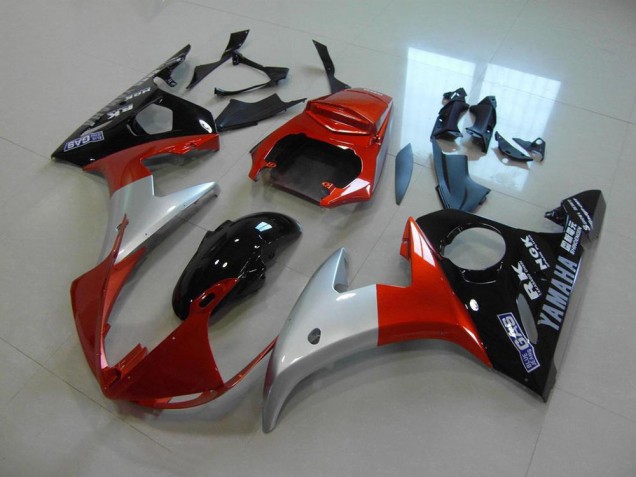 2003-2005 Orange Silver Black Yamaha YZF R6 Motorcycle Fairings 2003-2005 Orange Silver Black Yamaha YZF R6 Motorcycle Fairings