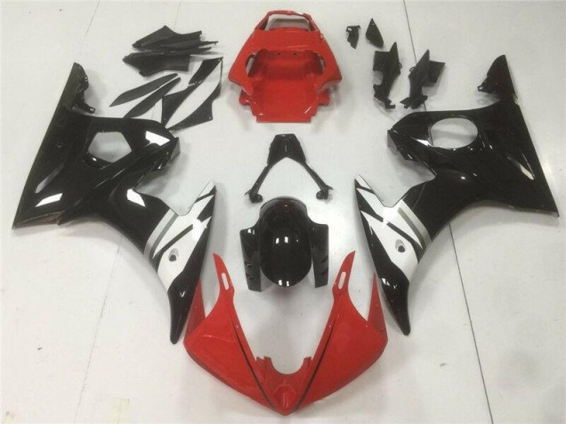 2003-2005 Red Black White Yamaha YZF R6 Motorcycle Fairings 2003-2005 Red Black White Yamaha YZF R6 Motorcycle Fairings