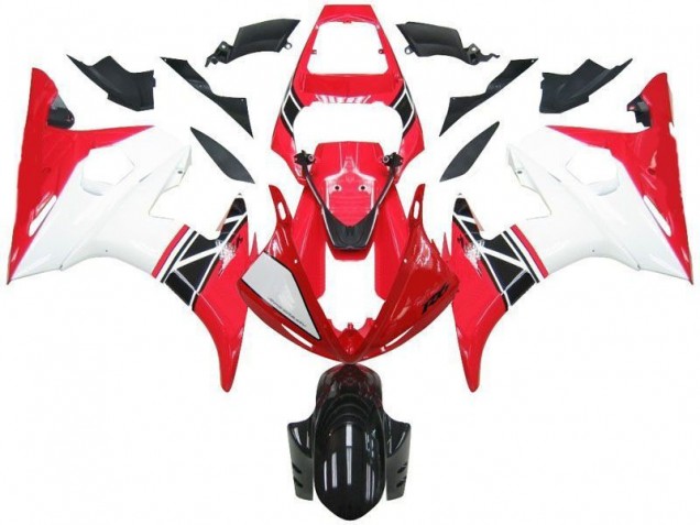 2003-2005 Red White Black Yamaha YZF R6 Motorcycle Fairings 2003-2005 Red White Black Yamaha YZF R6 Motorcycle Fairings