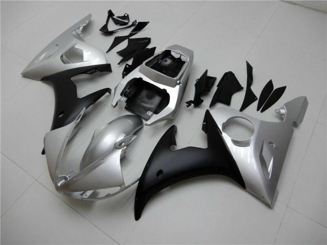 2003-2005 Silver Black Yamaha YZF R6 Motorcycle Fairings 2003-2005 Silver Black Yamaha YZF R6 Motorcycle Fairings