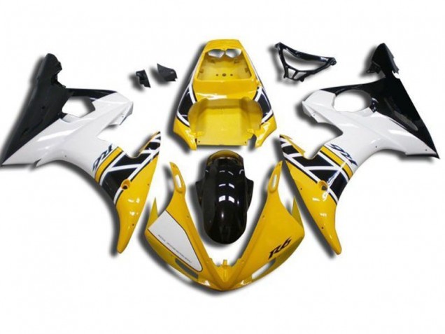 2003-2005 Yellow Yamaha YZF R6 Motorcycle Fairings