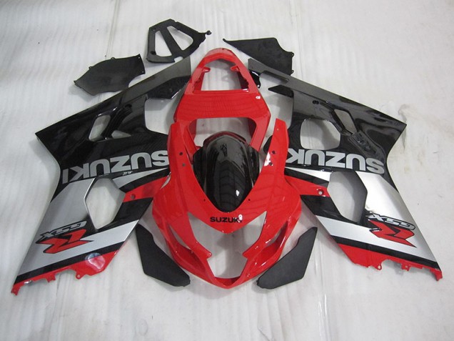 2004-2005 Red Black Silver Suzuki GSXR600 Motorcycle Fairings & Bodywork 2004-2005 Red Black Silver Suzuki GSXR600 Motorcycle Fairings & Bodywork