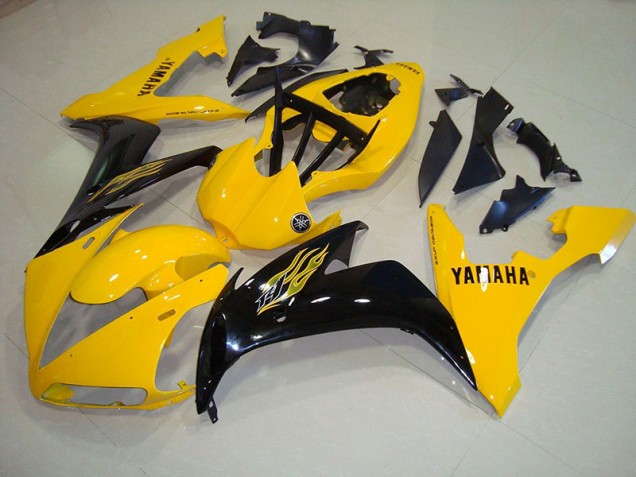 2004-2006 Yellow Black Flame Yamaha YZF R1 Motorcycle Fairings 2004-2006 Yellow Black Flame Yamaha YZF R1 Motorcycle Fairings