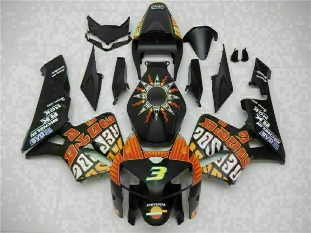 2005-2006 Black Honda CBR600RR Plastics Fairing Kit 2005-2006 Black Honda CBR600RR Plastics Fairing Kit