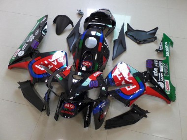 2005-2006 Black Red Pata Honda CBR600RR Motorcycle Fairings