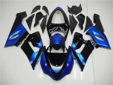 2005-2006 Blue Black Kawasaki Ninja ZX6R Injection Fairing Kit