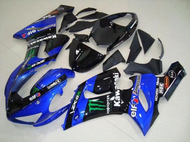 2005-2006 Candy Blue Monster Kawasaki Ninja ZX6R Motorcycle Fairings