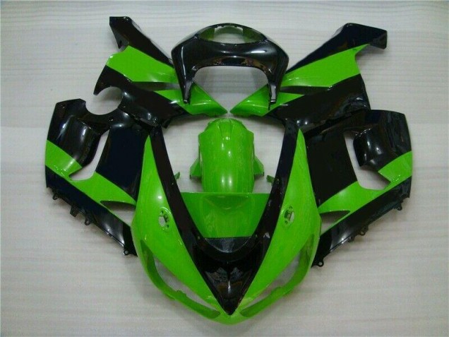 2005-2006 Green Black Kawasaki Ninja ZX6R Motorcycle Fairings