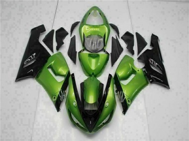 2005-2006 Green Kawasaki Ninja ZX6R Abs Fairing Kit