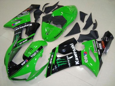 2005-2006 Green Monster Kawasaki Ninja ZX6R Motorcycle Fairings
