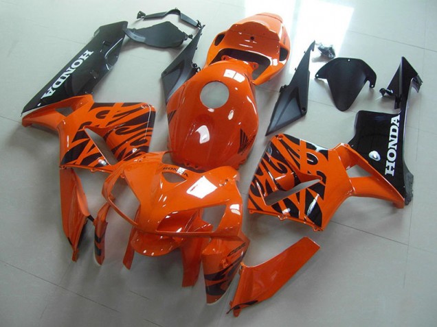 2005-2006 Orange Black Flame Honda CBR600RR Motorcycle Fairings 2005-2006 Orange Black Flame Honda CBR600RR Motorcycle Fairings
