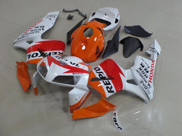 2005-2006 Orange White Repsol Honda CBR600RR Motorcycle Fairings 2005-2006 Orange White Repsol Honda CBR600RR Motorcycle Fairings