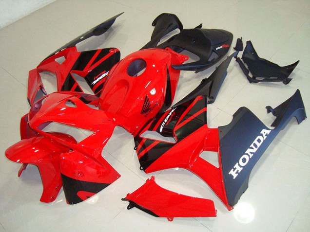 2005-2006 Red Black Honda CBR600RR Plastics Fairing Kit 2005-2006 Red Black Honda CBR600RR Plastics Fairing Kit