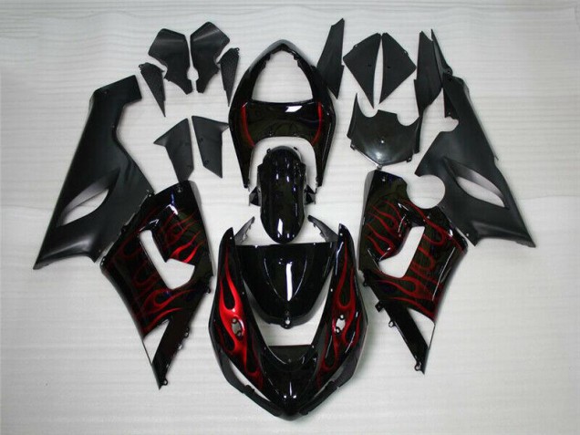 2005-2006 Red Black Kawasaki Ninja ZX6R Motorcycle Fairings