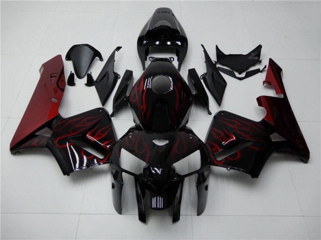 2005-2006 Red Flame Black Honda CBR600RR Motorcycle Fairings 2005-2006 Red Flame Black Honda CBR600RR Motorcycle Fairings