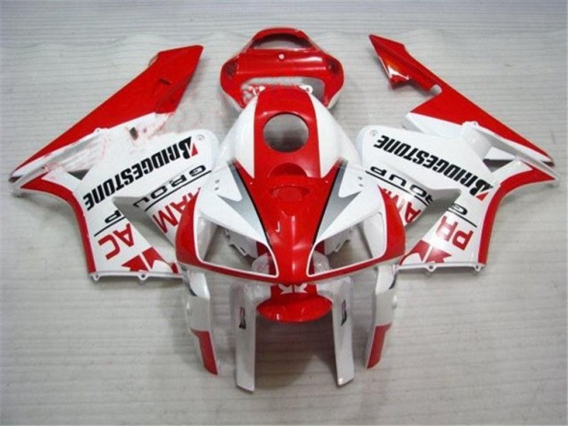 2005-2006 Red White Honda CBR600RR Full Fairing Kit 2005-2006 Red White Honda CBR600RR Full Fairing Kit