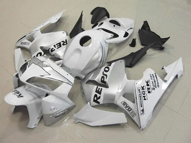2005-2006 Repsol White Silver Honda CBR600RR Motorcycle Fairings 2005-2006 Repsol White Silver Honda CBR600RR Motorcycle Fairings