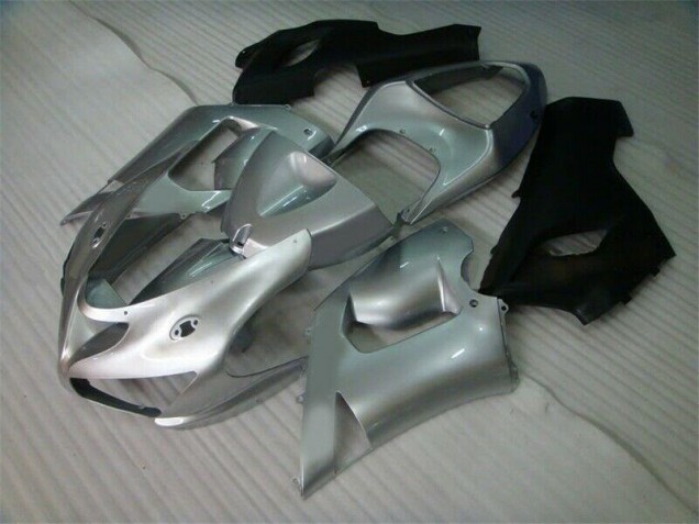 2005-2006 Silver Black Kawasaki Ninja ZX6R Motorcycle Fairings 2005-2006 Silver Black Kawasaki Ninja ZX6R Motorcycle Fairings