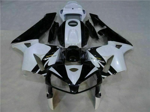 2005-2006 White Black Honda CBR600RR Full Fairing Kit 2005-2006 White Black Honda CBR600RR Full Fairing Kit