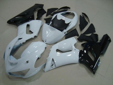 2005-2006 White Black Kawasaki Ninja ZX6R Motorcycle Fairings