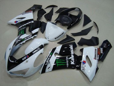 2005-2006 White Monster Kawasaki Ninja ZX6R Motorcycle Fairings