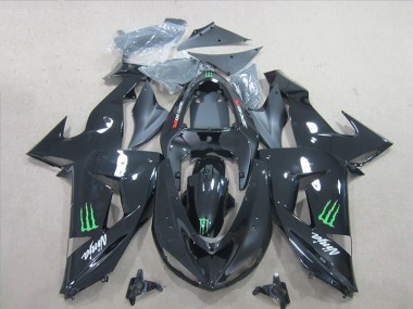 2006-2007 Black Green Monster Kawasaki Ninja ZX10R Motorcycle Fairings